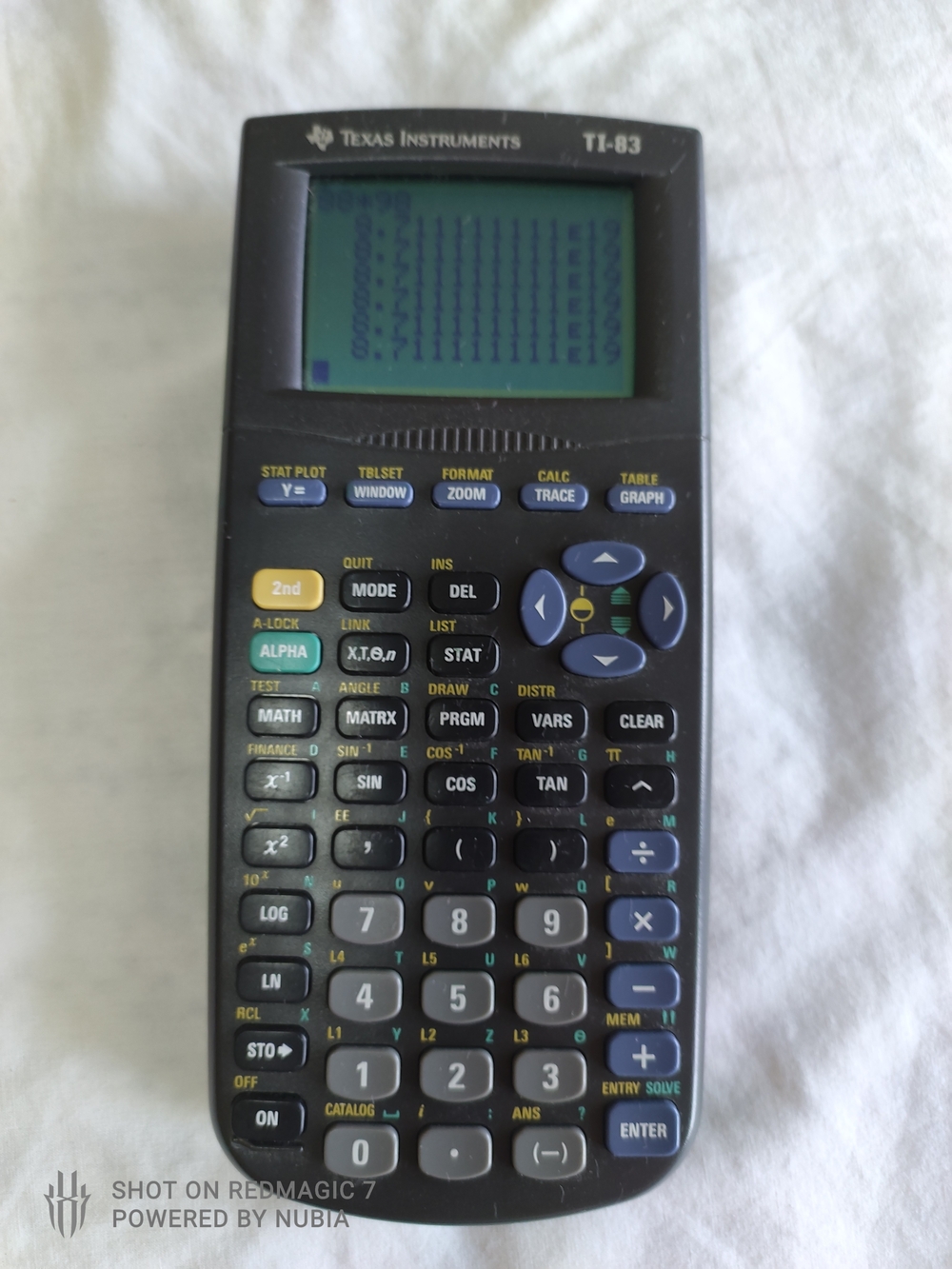 Texas Instruments TI-83  Graphing Calculator in Black with Blue Accent Keys